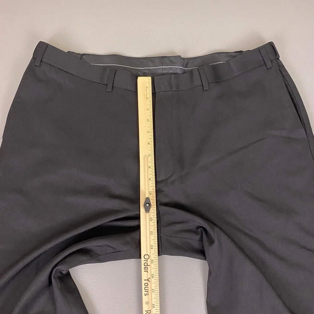 Botany 500 Dress Pants Men's Size 44x26 Black Flat Front Straight Leg Trousers *